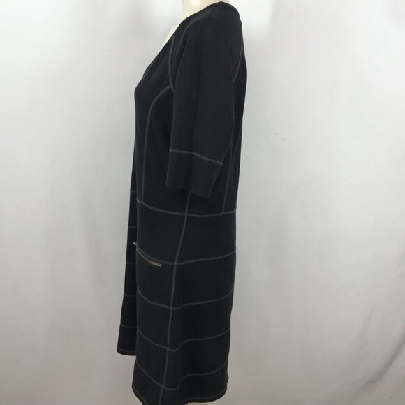 Athleta Black Scoop Neck A-Line Dress - Picture 3 of 6